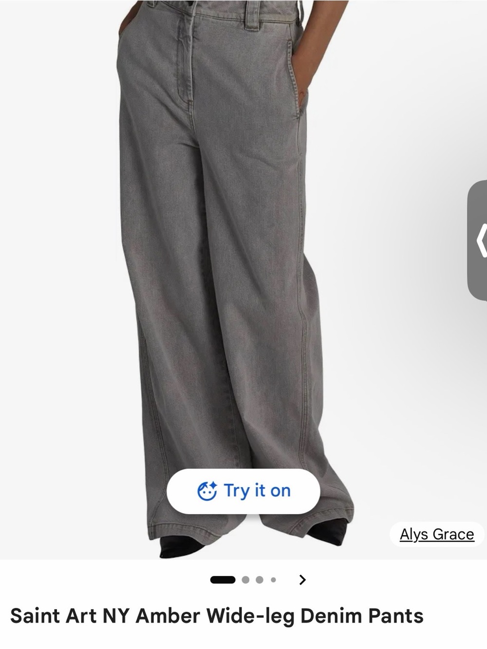 Saint Art -Brand new - Women’s Light Gray Wide-Leg Jeans